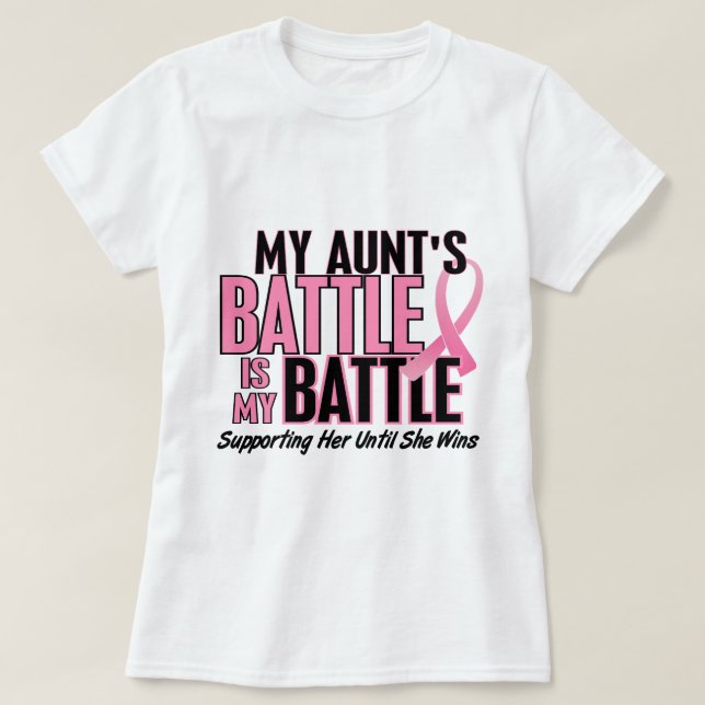 T-shirt Cancer du sein ma BATAILLE TROP 1 tante (Design devant)