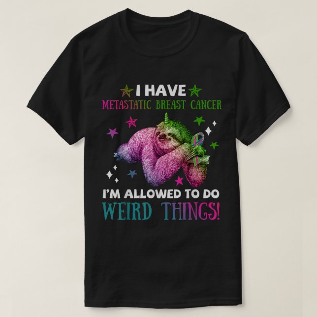 T-shirt cancer du sein métastatique paresseux avec pin tur (Design devant)