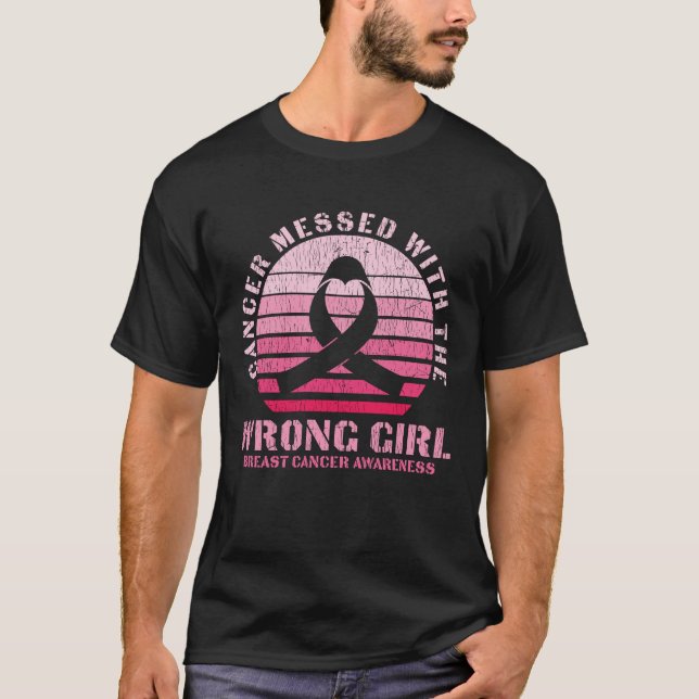T-shirt Cancer Du Sein Mis Au Courant Avec La Mauvaise Sur (Devant)
