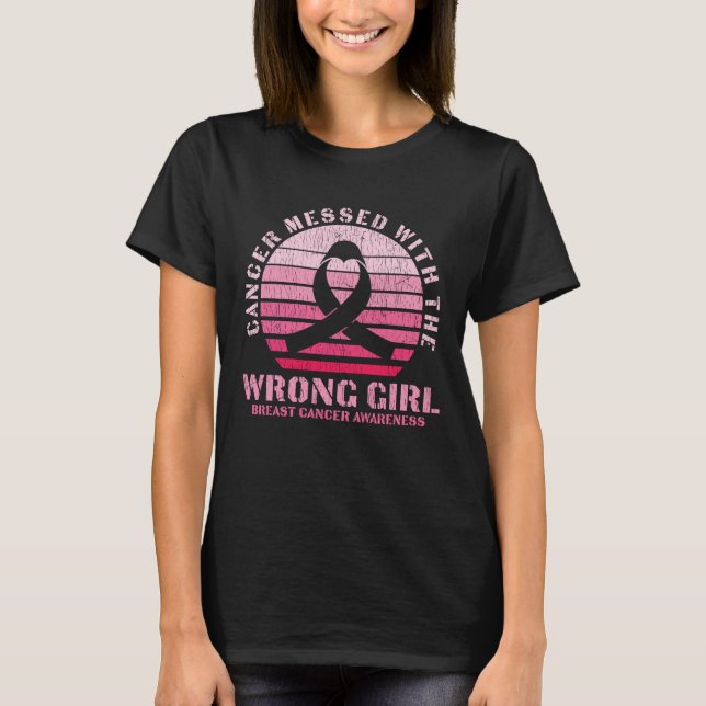 T-shirt Cancer Du Sein Mis Au Courant Avec La Mauvaise Sur (Devant)