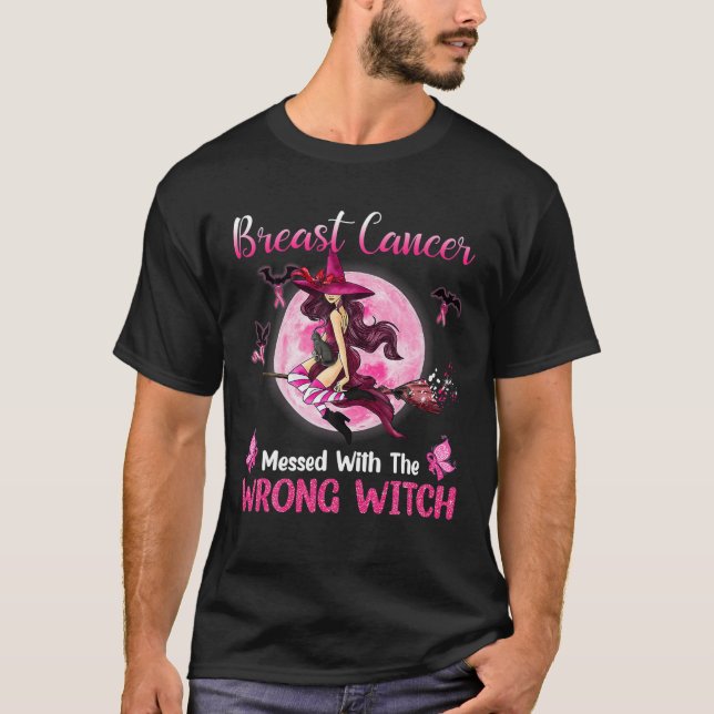 T-shirt Cancer Du Sein Mis Avec Le Mauvais Casquette De So (Devant)
