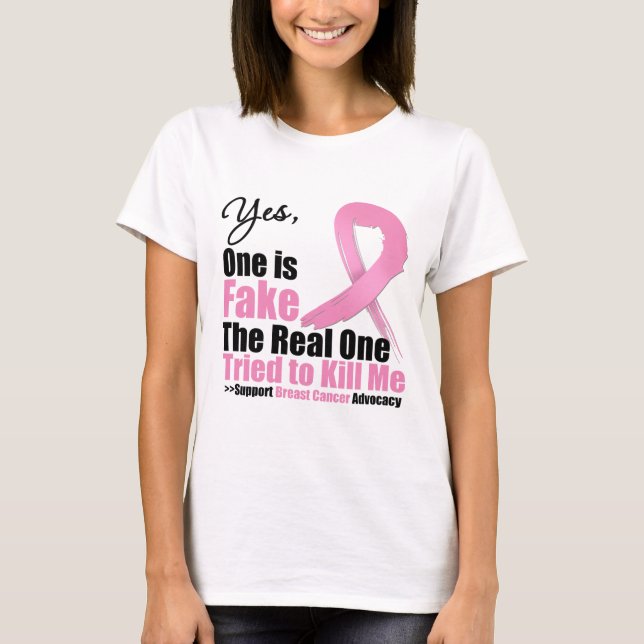 T-shirt Cancer du sein On est faux (Devant)