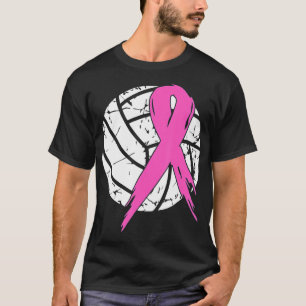T-shirt Cancer du sein Pink Ribbon Volleyball Sensibilisat