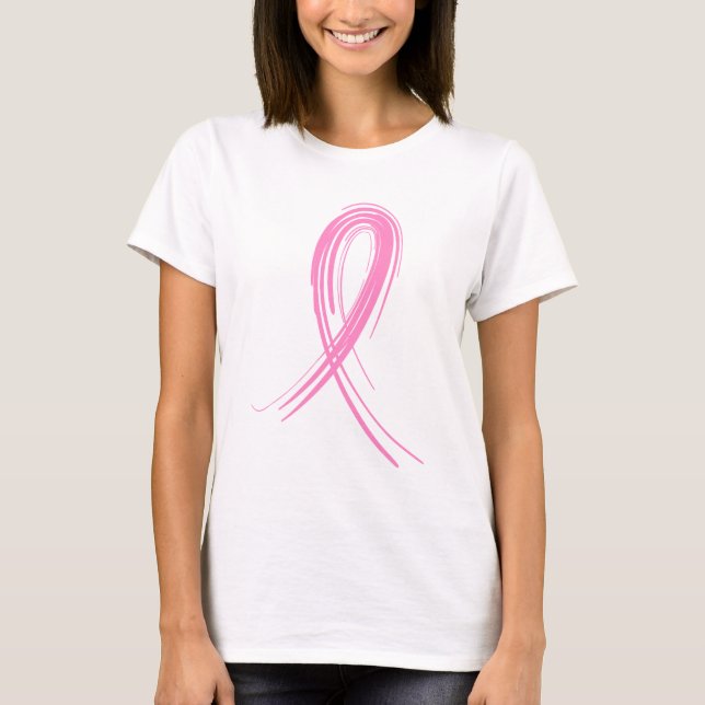 T-shirt Cancer du sein rose du ruban 2 (Devant)