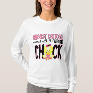 T-shirt Cancer du sein sali avec le poussin faux