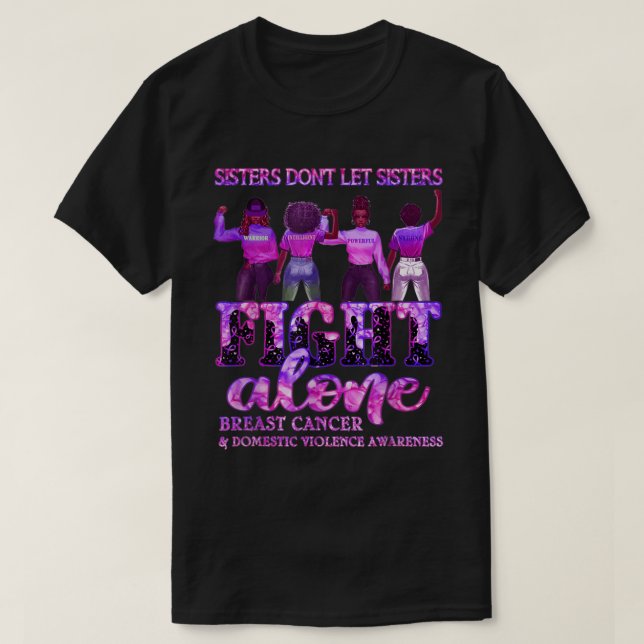 T-shirt Cancer du sein Soeurs de sensibilisation à la viol (Design devant)