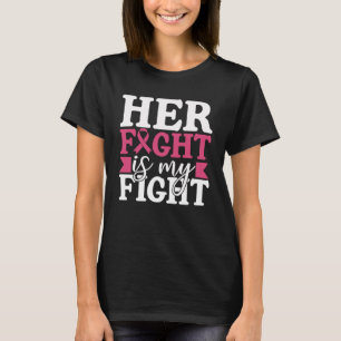 T-shirt Cancer du sein Son combat est mon combat