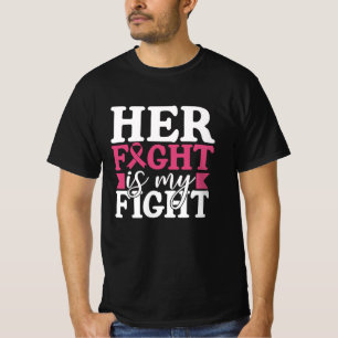 T-shirt Cancer du sein Son combat est mon combat