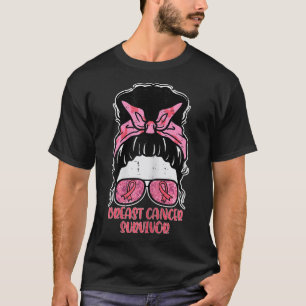 T-shirt Cancer du sein Survivant Hairbun Cancer du sein Se