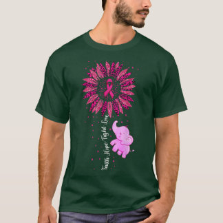 T-shirt Cancer du sein Tee, Faith Hope Love Elephant Sunfl