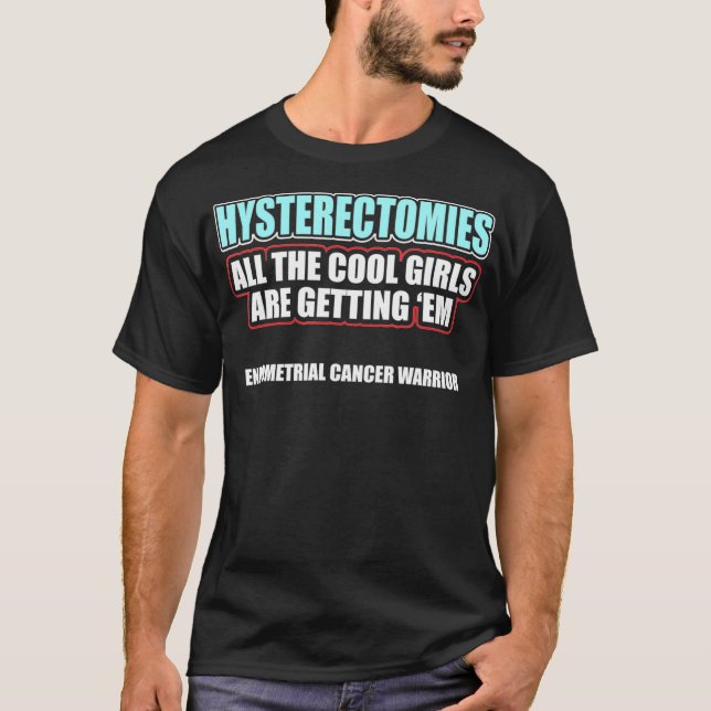 T-shirt Cancer endométrique Survivant Hystérectomie Cool P (Devant)