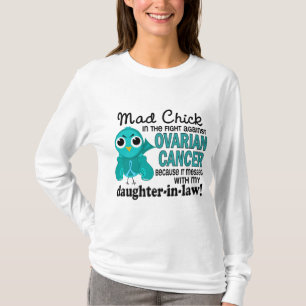 T-shirt Cancer ovarien de belle-fille folle du poussin 2