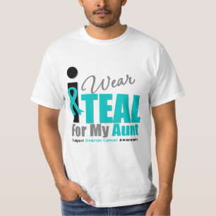 T-shirt Cancer ovarien je porte la tante turquoise de
