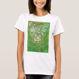 T-shirt Cancer Poème Vert Angel Art Chemises personnalisée