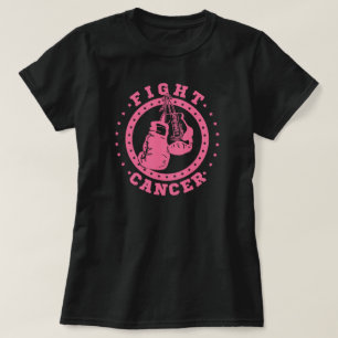 T-shirt Cancer rose de combat de gants de boxe
