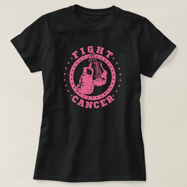 T-shirt Cancer rose de combat de gants de boxe (Design devant)