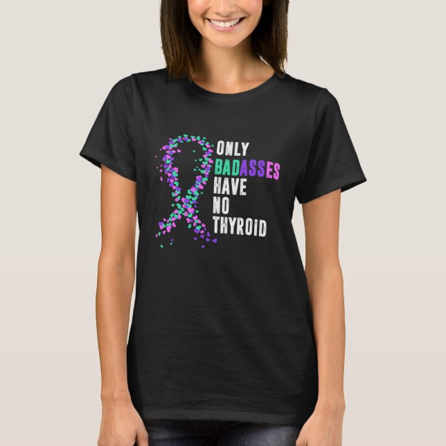 T-shirt Cancer Ruban Thyroidectomie Démontage Bades de chi (Devant)