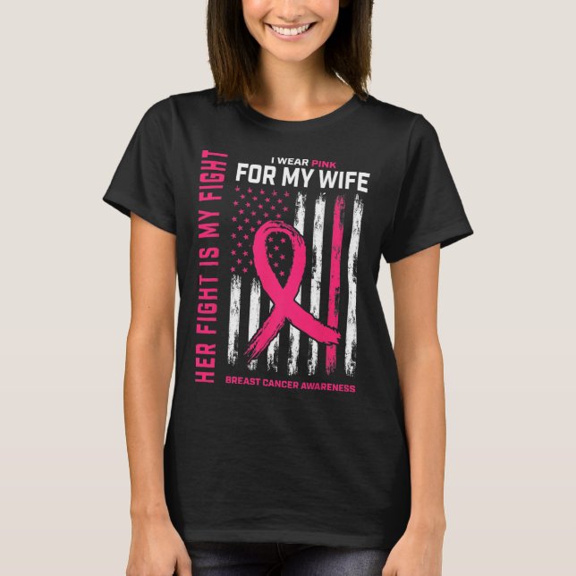 T-shirt Cancer Sa Lutte Est Ma Lutte Je Porte Du Veste Ros (Devant)