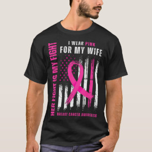 T-shirt Cancer Ses Combats Est Mes Combats Porter Rose Sou