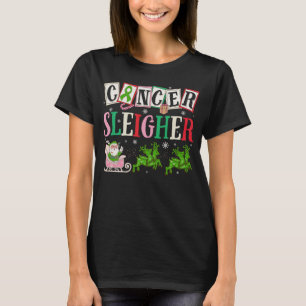 T-shirt Cancer Sleighter Noël Père Noël Cancer du foie