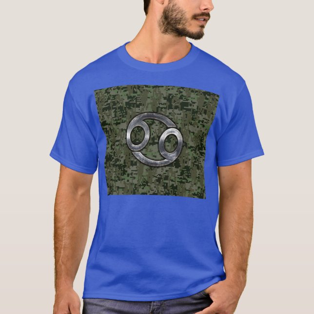T-shirt Cancer Zodiac Sign on Green Digital (Devant)