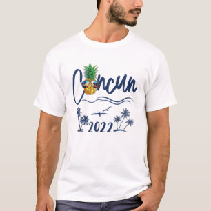 T-shirt Cancun 2022 Mexique Ananas Lunettes de soleil vaca