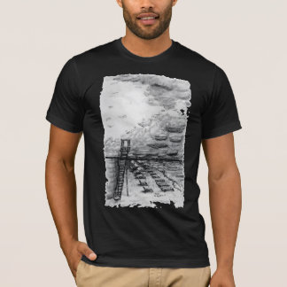 T-shirt Cancun Beach noir et blanc nuageux