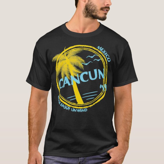 T-shirt Cancun Mexique Cadeau Souvenir pour les vacances d (Devant)