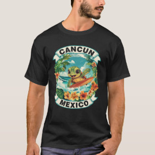 T-shirt Cancun Mexique Mignonne Tortue de mer Surf Vacat d