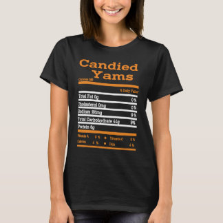 T-shirt Candied Yam Nutrition Fact  Thanksgiving Christmas