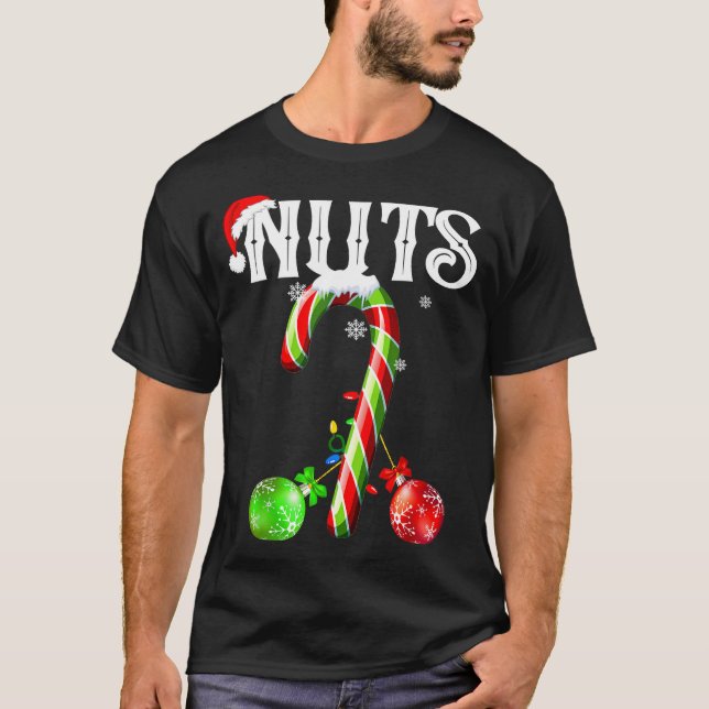 T-shirt Candy Cane Chest Nuts Couples Funny Chestnuts Xmas (Devant)