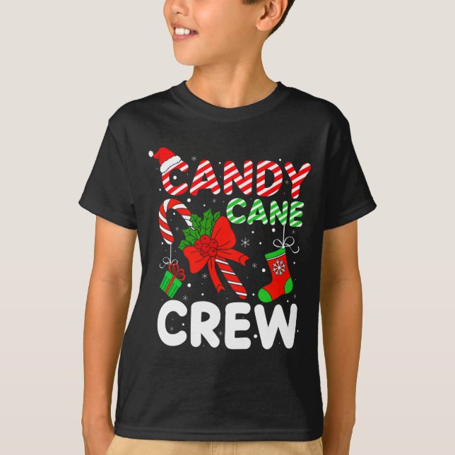 T-shirt Candy Cane Crew Christmas Funny Xmas Matching Fami (Devant)