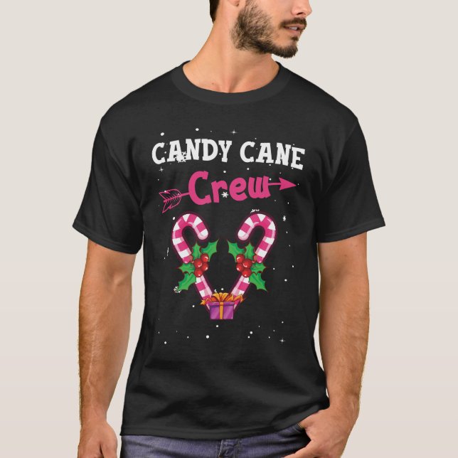 T-shirt Candy Cane Crew Christmas Sweets Family Costume (Devant)