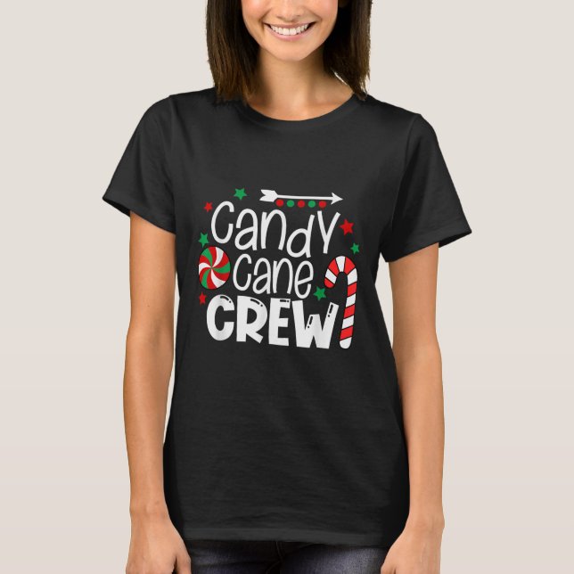 T-shirt Candy Cane Crew Christmas Xmas Love Candy Boys Gir (Devant)