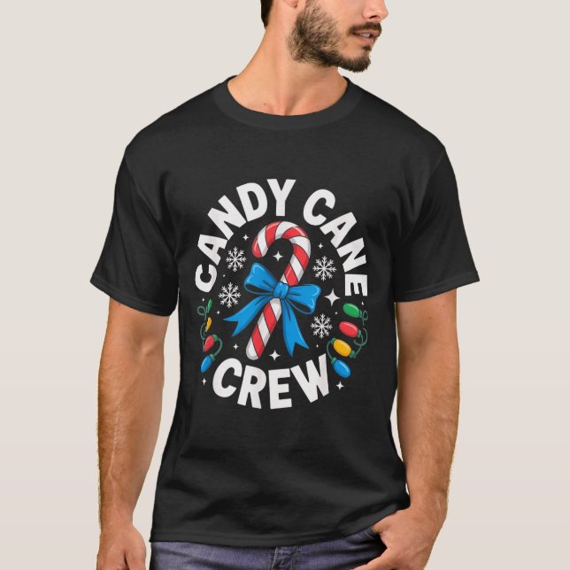 T-shirt Candy Cane Crew Funny Christmas Candy Lover X-mas  (Devant)