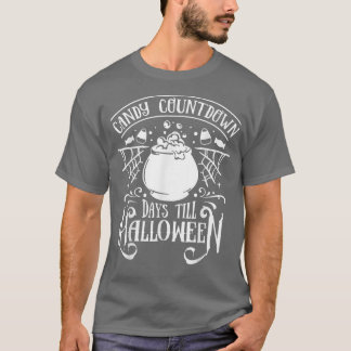 T-shirt Candy Compte à rebours Jours jusqu'à Halloween Tri