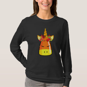 T-shirt Candy Corn Unicorn Visage Halloween Costume D