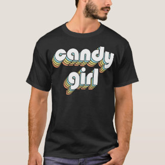 T-shirt Candy Girl Retro Rainbow Typographie style défraîc