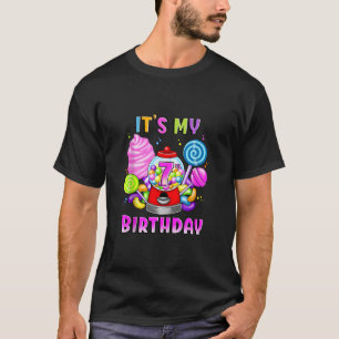 T-shirt Candy Gumball Machine C'est My 7 th Birthday Girl 