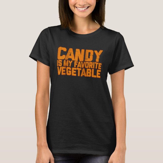 T-shirt Candy Is My Favorite Vegetable  Raglan Baseball (Devant)