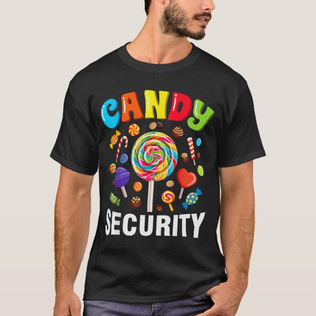 T-shirt Candy Security Funny Halloween Costume  (Devant)