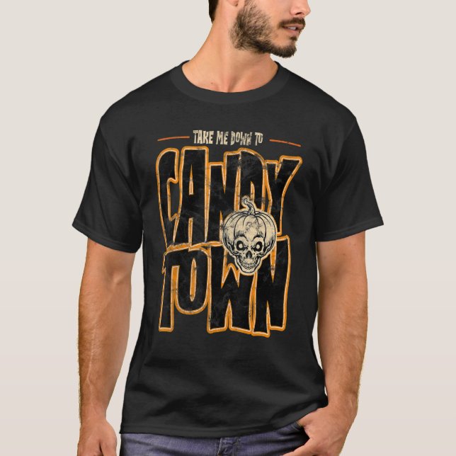 T-shirt Candy Town Crazy Pumpkin Head (Devant)