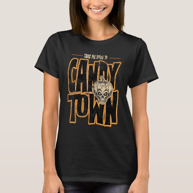 T-shirt Candy Town Crazy Pumpkin Head (Devant)
