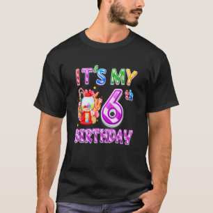 T-shirt Candyland 6 Ans Fille C'Est Mon 6ème Anniversaire