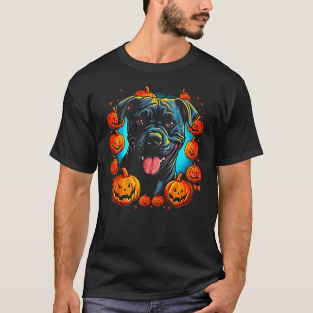 T-shirt Cane Corso Dog Pumpkin Halloween (Devant)