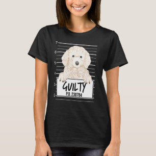 T-shirt Caniche blanc Mugshot Chien coupable