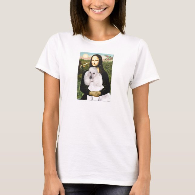 T-shirt Caniche Mona-Pood-Blanc-Standard (Devant)