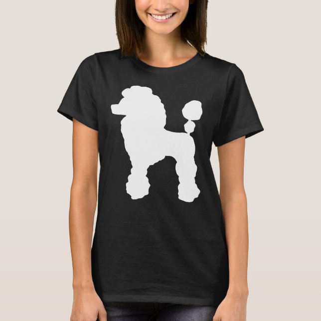 T-shirt caniche silhouette chien race tenue de caniche (Devant)