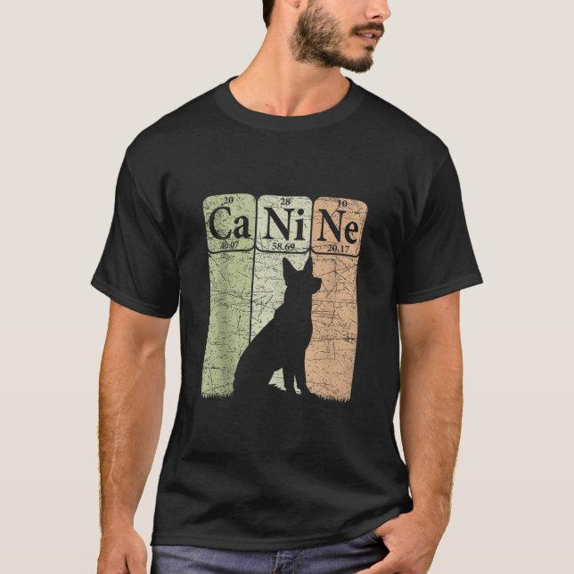 T-shirt Canine Chien éléments de table périodique Amoureux (Devant)