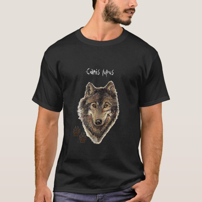 T-shirt Canis Lupis Aquarelle Loup, Loups, Animal sauvage (Devant)